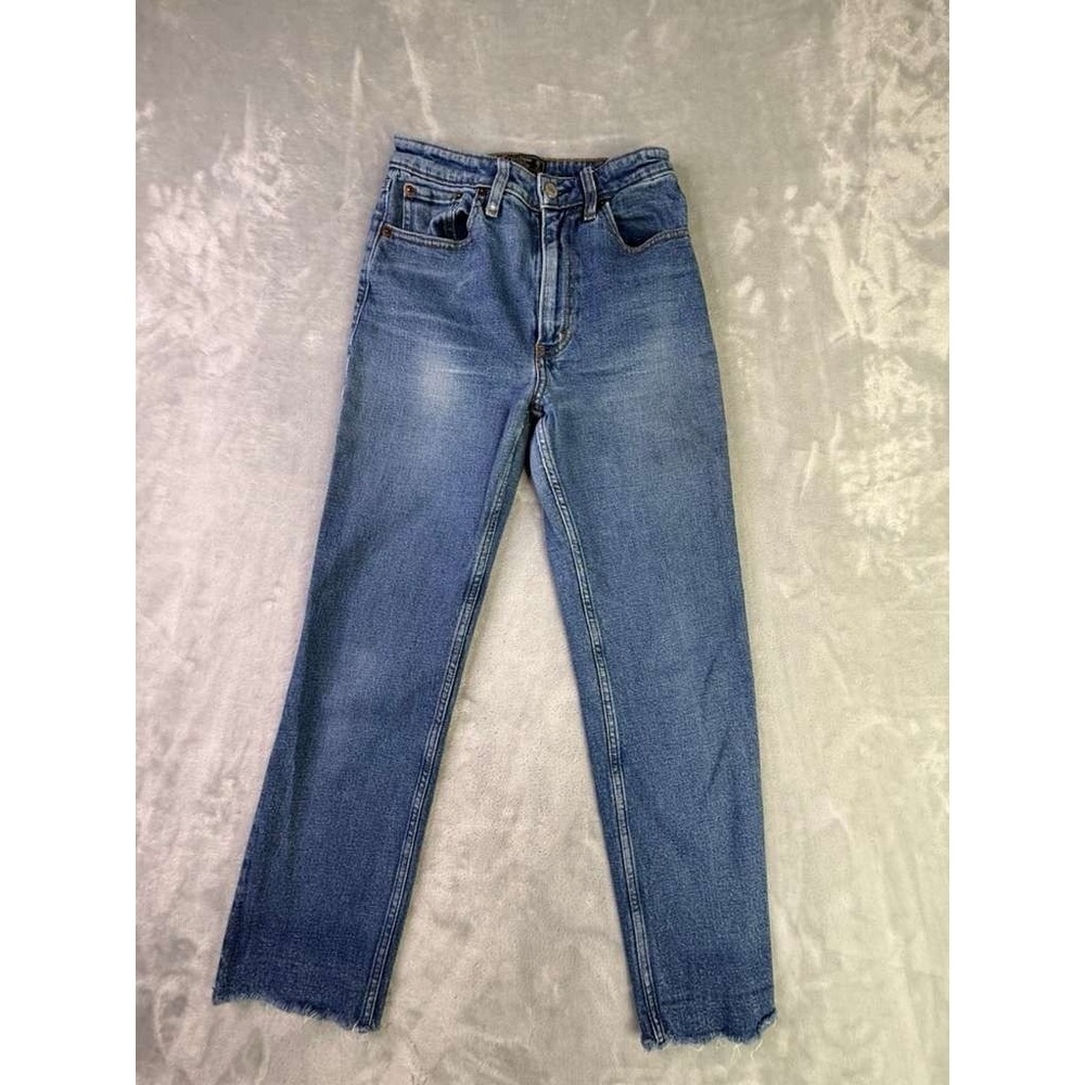 Abercrombie & Fitch High-Rise Straight Leg Jeans - Blue